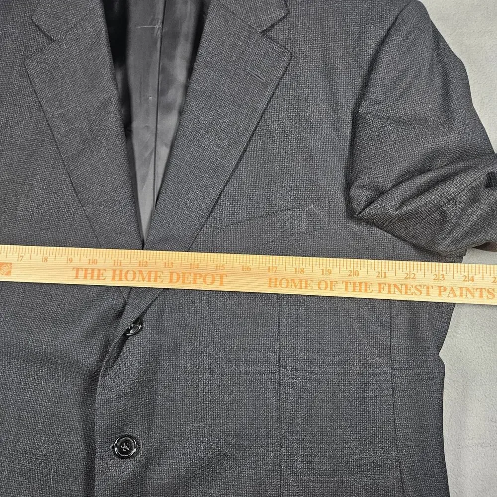 Ermenegildo Zegna Traveller Blazer Mens 46R Dark Gray Black Wool Italy Boss